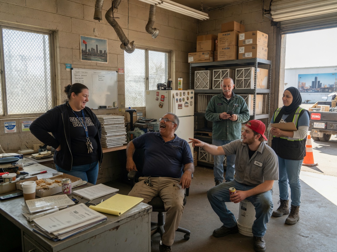 The South Shore HVAC team at work in Dearborn